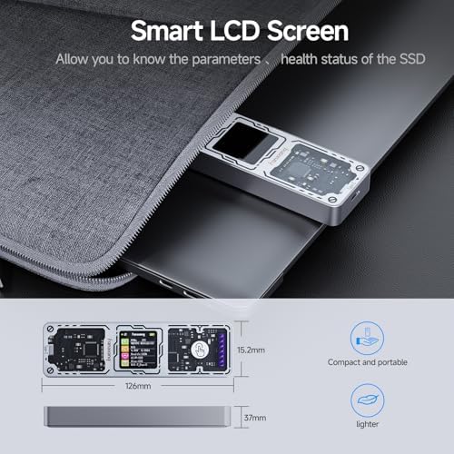 High-Speed M.2 NVME/SATA SSD Enclosure – USB 3.2 Gen 2 Adapter for 2230/2242/2260/2280 Drives, Maximize Data Transfer Performance with 10 Gbps Speeds, Durable Aluminum Design for Optimal Cooling and Portability, Perfect for Professionals and Gamers Seeking Quick Access to Large Files