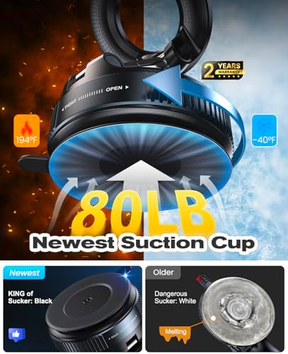 Mag Safe-Compatible Magnetic Suction Cup Phone Mount – 360° Adjustable Car Holder for i Phone 16 Pro Max, 15, 14, 13, 12 Plus – Portable, Foldable Design with Strong Magnetic Grip for Safe Driving and Easy Navigation