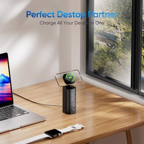 Ten Trend Surge Protector Tower: 160 W Fast Charging Hub with 3 AC Outlets & 8 USB Ports (4 USB-C) – 5 FT Flat Plug Extension for Home Office Efficiency and Device Safety