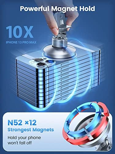 VICSEED Mag Safe Car Mount – Ultimate Magnetic Phone Holder for i Phone 16 Pro Max, 15, 14, 13, 12 Plus & Mini | 360-Degree Adjustable Vent Clip for Enhanced Safety & Convenience | Powerful Magnet for Unmatched Stability & Effortless Hands-Free Navigation | Sleek Design for Modern Vehicles