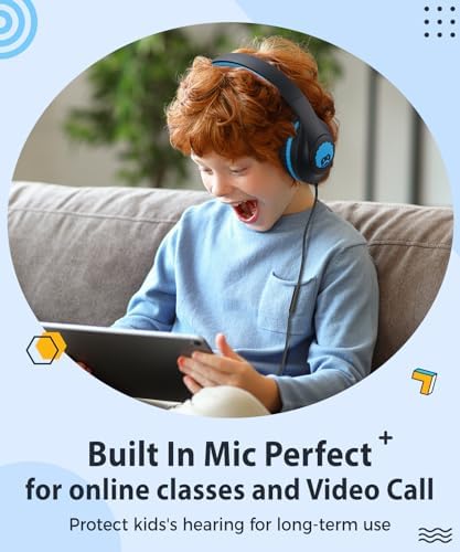 Rockpapa C24 Foldable Kids Headphones with Microphone – Lightweight Wired Audio Solution in Eye-Catching Purple & Green for School, Travel, and Play – Ideal for Young Listeners with Enhanced Compatibility and Superior Portability