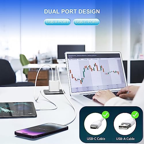 Ultimate 3-Pack i Phone & Samsung Dual-Port USB C Charger Block – i GENJUN 20 W QC + PD 3.0 Fast Charging Adapter for i Phone 15/14/13/12/X and Galaxy Devices – Sleek, Compact, and Reliable Wall Charger for Efficient Power on the Go