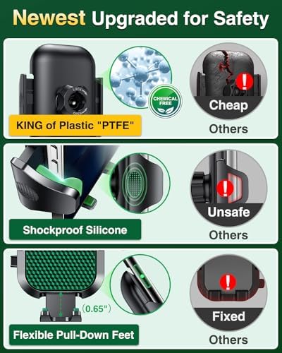 VANMASS Ace Car Phone Holder Mount – Upgraded Military Steel Hook & Super Suction Cup for Ultimate Hands-Free Navigation – Compatible with i Phone 14, 13, 12 Pro Max & Samsung – Versatile Dashboard, Windshield & Air Vent Stand for Enhanced Driving Safety