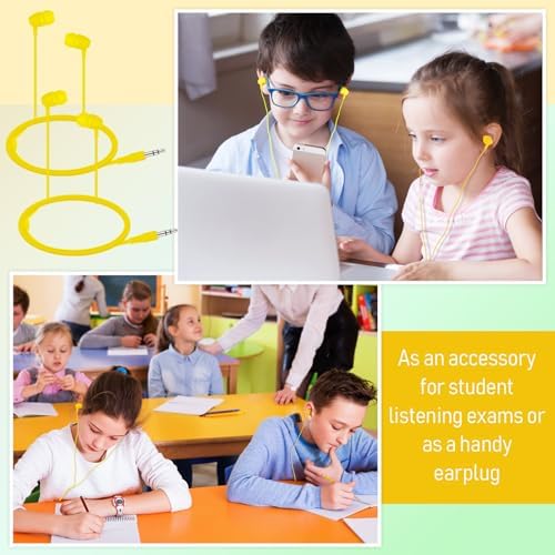 Macarrie 200 Pack Wired Earbuds – Vibrant Classroom & Office Headphones with 3.5 mm Compatibility – Individually Bagged for Hygiene & Seamless Distribution – Lightweight & Durable Design for All-Day Comfort – Ideal for Lectures, Music Listening, and Conference Calls