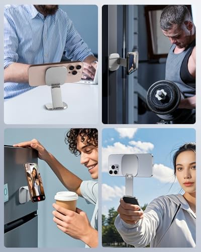Revolutionary Dual Magnetic Phone Holder for Gym: Ultra-Strong Grip & Foldable Slim Design for i Phone and Samsung – Must-Have Portable Cell Phone Mount for Active Lifestyles, Ideal for Fitness, Office, and Travel – Enhanced Universal Compatibility & Hands-Free Convenience