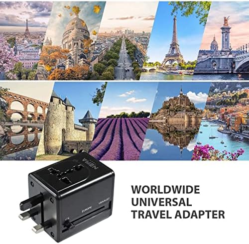 Global Travel Power Adapter with Dual USB Fast Charging – Effortless Device Compatibility Across 150+ Countries