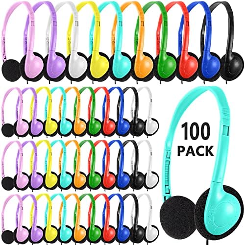 Vibrant 20-Pack Adjustable Classroom Headphones – Premium Wired Earphones for Enhanced Learning Engagement | Ideal for Schools, Libraries & Home Use | Durable, Comfortable Fit in a Colorful Variety for All Ages