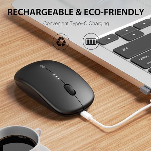 Elevate Your Productivity with the INPHIC M1 II Tri-Mode Wireless Mouse – Lightweight 80 g Bluetooth 5.0/4.0 & USB Connectivity, Ergonomic Design, Visible Battery Indicator & Type-C Charging for Windows, Mac, Tablets & Laptops – Sleek Black Finish for Ultimate Versatility