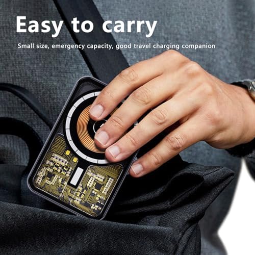 Ultra-Fast Magnetic Wireless Power Bank – 15 W Mag Safe-Compatible Portable Charger for i Phone 15/14/13/12/11/X | 5000 m Ah PD 20 W | Sleek Silver Design for Effortless Charging on the Go