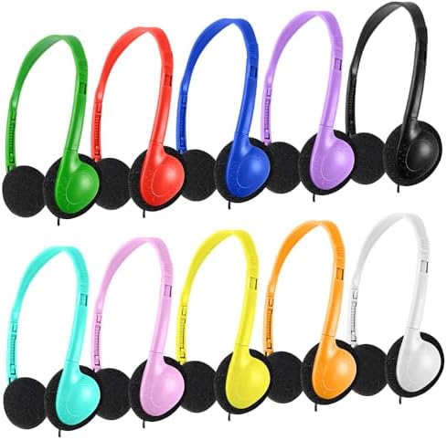 Bulk Kids Headphones – 25-Piece Classroom Audio Package for Enhanced Learning – Lightweight Adjustable On-Ear Design with Universal Device Compatibility in Sleek Black – Perfect for Engaging Group Activities and Extended Listening Comfort – Durable and Affordable Solution for Students and Adults