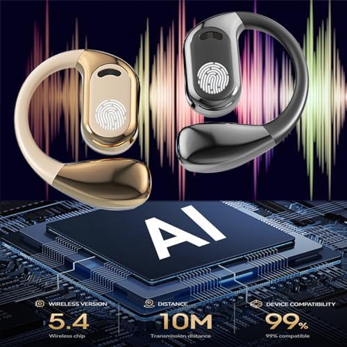 Revolutionary M76 Black AI Translation Earbuds: Advanced Bone Conduction Technology for Uninterrupted Multilingual Communication | Bluetooth Connectivity for Effortless Pairing with Devices | Lightweight, Ergonomic Design Perfect for Travel and Business | Real-Time Translation Capabilities to Connect Across Cultures | Superior Battery Life for All-Day Engagement | Experience Enhanced Sound Clarity and Compatibility in Every Conversation | Ideal Language Learning Tool and Travel Companion for Global Explorers