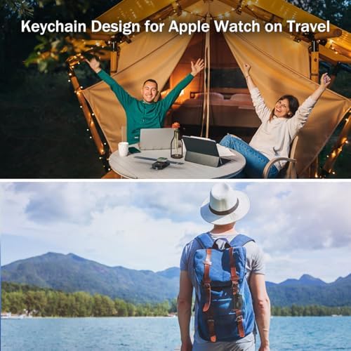 i.VALUX Magnetic Wireless Power Bank for Apple Watch – 4000 m Ah Ultra-Portable Charger with Keychain for Series 10-2 – Fast Charging Solution for Active Lifestyles – Sleek, Lightweight Design for Effortless On-the-Go Charging – Essential Travel Accessory for Apple Watch Users