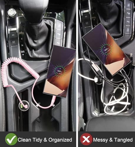 KIYODA 3 FT USB A to C Fast Charging Cables – Versatile 2-Pack for i Phone 15/16 and Samsung Galaxy A10/A20 – Stylish Pink Design for On-the-Go Charging – Durable, High-Speed Performance for All Your Devices – Ideal for Car and Home Use