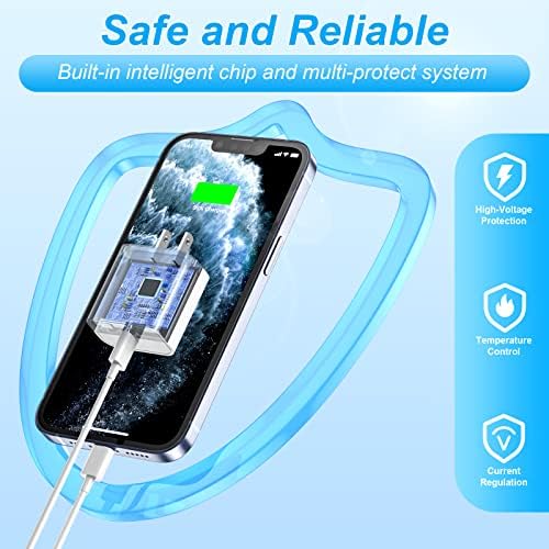 Optimize Your Charging Routine with Our 3-Pack 20 W PD USB-C Wall Fast Charger & 6 FT Type C Cables – Perfect for i Phone 14, 13, 12, & 11 Models – Rapid Power Delivery for Busy Lifestyles – Enhanced Compatibility for Pro Max & XR Devices – Compact Design for Portability – Durable Construction for Long-Lasting Use – Charge Multiple Devices Effortlessly!