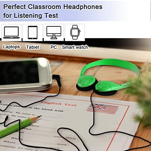 Yunsailing 30 Pack Colorful Classroom Headphones for Kids – Durable On-Ear Adjustable Earphones with Universal 3.5 mm Jack – Essential Bulk Headsets for Engaging Learning and Interactive Activities in Educational Settings