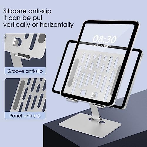 Versatile Adjustable Metal Tablet Stand – Foldable Height-Adjustable Holder for Tablets Up to 12 Inches, Perfect for i Pads and More – Sleek Black Finish for Ultimate Style and Stability in Any Workspace