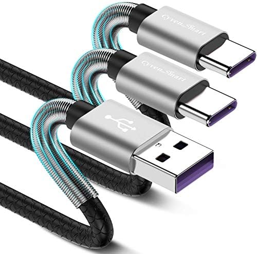 Cyven Premium 3 ft USB Type C Cable Duo Pack – Fast Charge & Data Transfer Cord, Durable TPE Construction, Compatible with Samsung Galaxy A Series, LG V Series, and More – Stylish Pink Design for Enhanced Performance and Versatility