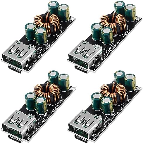 Premium 4-Pack USB Type-C Fast Charge Power Module | 60 W PD 3.0 & QC4.0 Adapter for Superior DC to USB Conversion | Versatile Step-Down Buck Boost Converter for 12 V & 24 V Systems | Unmatched Efficiency, Compatibility, and Reliability for Mobile Devices on the Go