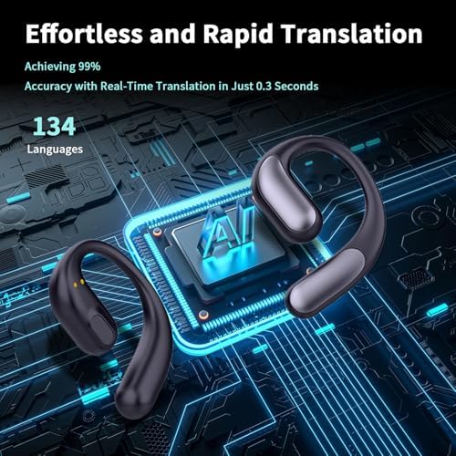Revolutionary Pink AI Translator Earbuds – Bluetooth 5.4 Wireless Headphones for Instant 134 Language Communication – Perfect for Travel, Business Meetings, and Language Mastery – Boost Your Global Engagement and Conversations