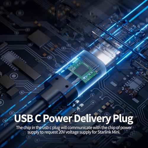 for Starlink Mini Cable 2M/6.5FT USB C to DC Power Cable 100W PD Input for Starlink Mini Power Cord Waterproof Charging Cable for 65W+ PD Power Bank – Enhanced Compatibility and Speed