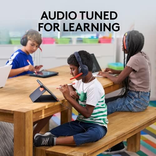 Logitech Zone Learn Wired Headset for Kids – Comfort Meets Innovation with Multi-Device Connectivity for Enhanced Learning Engagement – Premium Microphone and Versatile Connectivity (3.5 mm AUX & USB-C) for Seamless Compatibility Across Windows, mac OS, i Pad OS, Android, and More! Enjoy Exceptional Audio Clarity and Adjustable Fit, Perfect for Long Study Sessions and Classroom Use – Durable Design with Replaceable Accessories for Longevity and Easy Maintenance – Elevate Your Child’s Educational Experience with Headphones Specifically Designed for Young Learners!