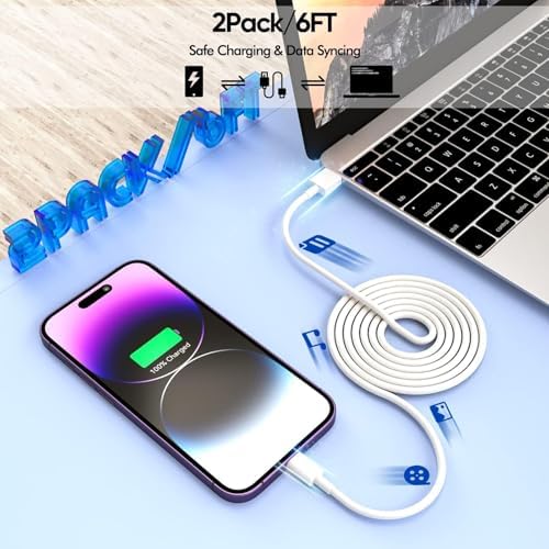 Apple MFi Certified 10 ft Lightning Charger Cable – Dual Pack Fast Charging Cords with USB Wall Adapters for i Phone 14/13/12/11 Pro Max/SE/i Pad – Ultimate Convenience & Speed for All Lightning Devices