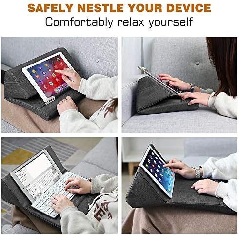 Mo Ko Tablet Pillow Stand – Premium Soft Support for Tablets Up to 11 Inches, Ideal for i Pad 10.2″ (8 th Gen), i Pad Air 4/3, i Pad Pro 11/10.5/9.7, Mini 5/4, Galaxy Tab S6/S7 11″ – Luxurious Hands-Free Viewing Solution in Chic Purple for Ultimate Relaxation and Versatile Use