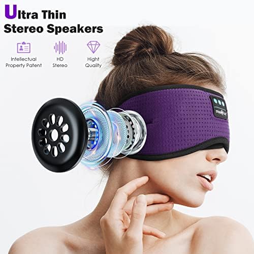 Ultimate Bluetooth Sleep Mask with Built-In Headphones – Perfect for Side Sleepers Seeking Uninterrupted Relaxation – Advanced Wireless Eye Cover for Enhanced Sleep Quality – Soft, Breathable Fabric for All-Night Comfort – Rechargeable Battery for Extended Playback – Ideal Travel Companion for Music Lovers and Restful Sleep