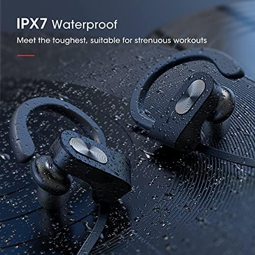 Redzoo V5.0 Bluetooth Sports Headphones – IPX7 Waterproof Wireless Earbuds with 16 Hours of Playtime, CVC 6.0 Noise Cancellation, and Bass+ HD Stereo Sound for Uninterrupted Gym and Running Sessions – Ergonomic In-Ear Design for Ultimate Comfort and Durability