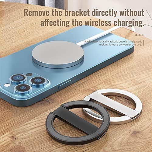 Revolutionize Your Smartphone Experience with the Premium Magnetic Stand Phone Holder – Ultimate Mag Safe Kickstand Accessory for i Phone 12/13/14/15 (Plus/Pro/Pro Max) and All Iron Ring Devices, Compact Foldable Design in Elegant Silver – Exceptional Grip and Adjustable Viewing Angles for Enhanced Usability