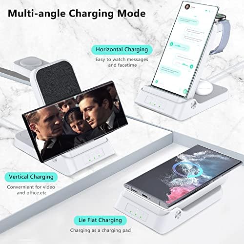 RAUGEE Premium Foldable 3-in-1 Fast Wireless Charging Station for Samsung Devices – Compact & Stylish Charger for Galaxy S25 Ultra/S24/S23/S22/Z Flip/Fold & Galaxy Watch Ultra/7/6/5/4/3 – Efficient Power Delivery, Declutter Your Space with Sleek Design and Optimal Portability