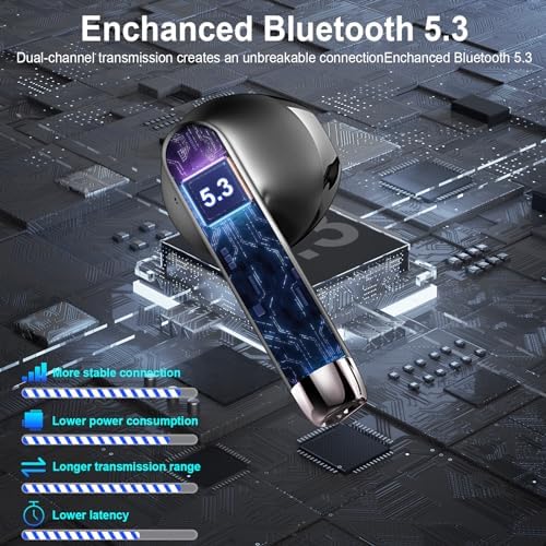 Revolutionary Wireless Earbuds with Bluetooth 5.3: IP7 Waterproof Noise Cancelling Technology, 42-Hour Playtime, and Superior Stereo Bass for Enhanced Audio Experience – Perfect for Active Lifestyles and Effortless Connectivity with Android & i OS Devices