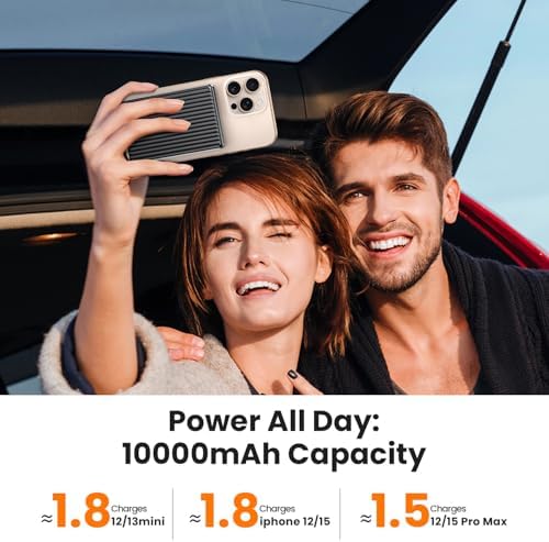 Magnetic 10000 m Ah Ultra-Slim Power Bank – 20 W Rapid Wireless Charger for i Phone 12/13/14/15 Pro Max – Compact & Lightweight Design with Enhanced Safety – Ideal for Quick On-the-Go Charging Solutions