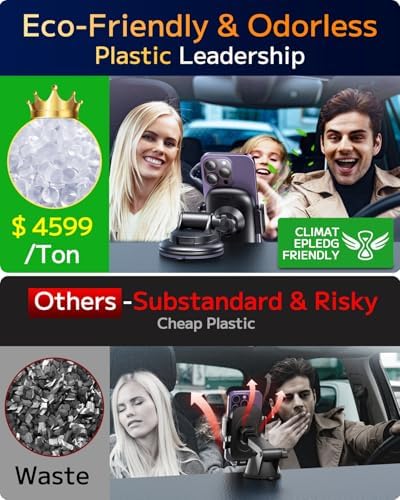 Qifutan Universal Car Phone Holder – Secure Dashboard Mount for All Smartphone Models with 360-Degree Rotation and Strong Adhesive Base – Enhance Driving Safety and Hands-Free Convenience