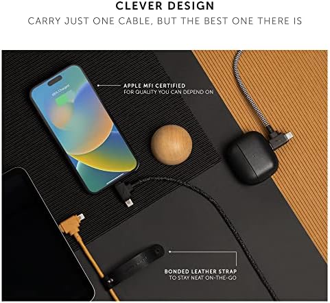 Native Union Belt Cable Duo – 5 ft Eco-Conscious Braided 2-in-1 Charging Cable with MFi Certified Lightning & Type-C Connectors – Durable, Versatile, and Perfect for Multi-Device Charging on the Go