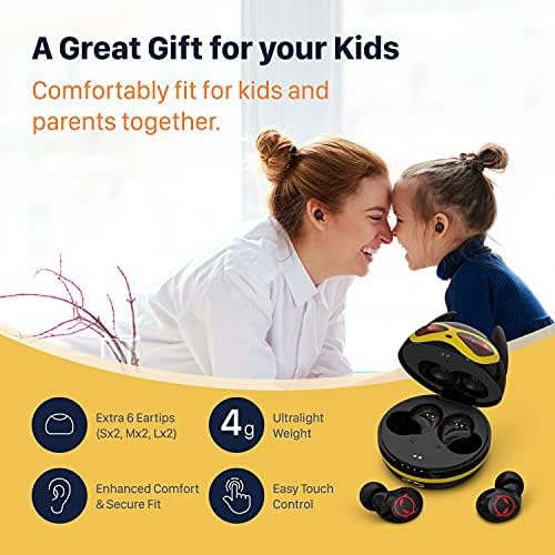 Compact Bluetooth 5.0 Earbuds for Small Ears | Touch-Control Noise-Cancelling Headphones with Unique Cartoon Charging Case | Lightweight Design for Comfort | Immersive Stereo Sound Perfect for Music & Calls | Ideal for Active Lifestyles