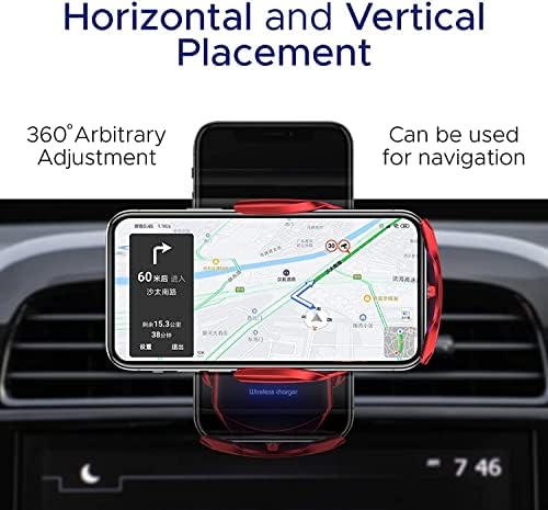 Revolutionary Wireless Car Charger Mount – Fast Qi Charging for i Phone, Android & Qi Devices with Auto-Clamping System – 360° Rotatable Phone Holder in Sleek Silver Finish – Effortless Convenience for Navigating & Driving