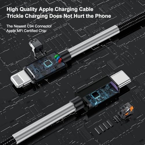 10-Foot Apple MFi Certified USB C to Lightning Charging Cable – Dual Pack High-Speed i Phone Charger for 14/13/12 Series and i Pad – Durable Long Charging Cord for Ultimate Convenience and Flexibility