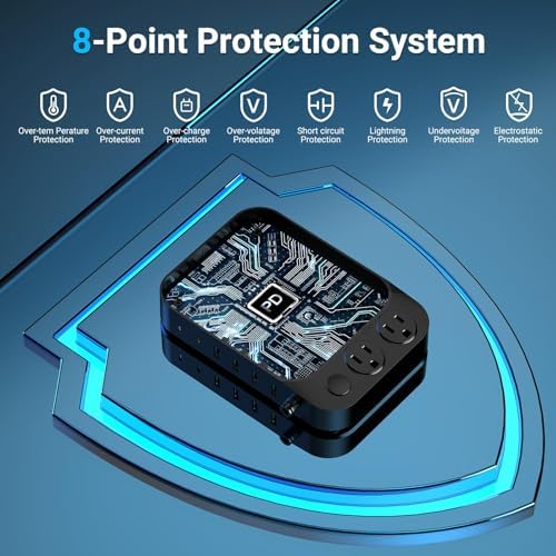68 W Multi-Device Charging Hub with 20 W USB-C Fast Charger – 6-Port Universal Charger for i Phone 15/14/13/12, Galaxy, i Pad & Tablets – Ultimate Power Solution for Home, Office & Travel Efficiency