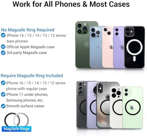 Magnetic Phone Holder for Cars – PROfezzion Suction Cup & Vent Clip Combo for i Phone 16/15/14/13 Pro Max & All Smartphones – Seamless Mag Safe Compatibility & Durable Aluminum Design – Enhanced Grip for Safe Navigation and Hands-Free Calls