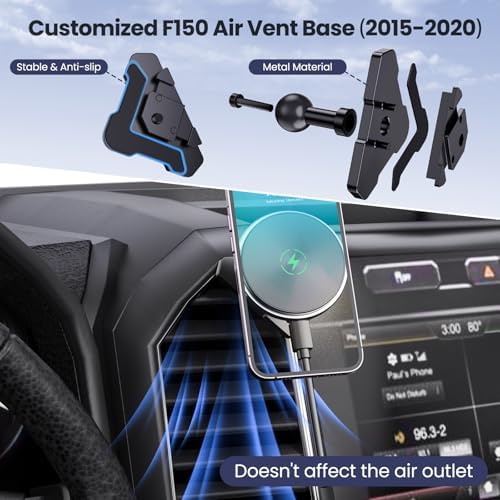 Kaishengyuan Magnetic Vent Phone Mount Compatible with 2015-2020 Ford F-150, 2017-2021 Super Duty & 2018-2021 Expedition, Car Full Metal Phone Holder Cradles Bracket Stand for All Smartphone – Enhanced Compatibility and Speed