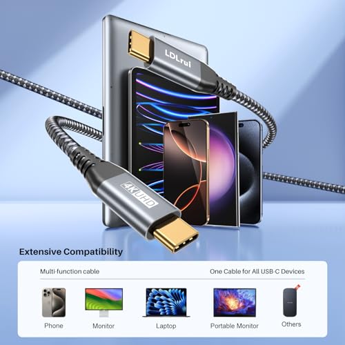 High-Speed USB C Cable 3-Pack: 20 Gbps Data Transfer, 4 K@60 Hz UHD Display & 100 W Fast Charging – Versatile Lengths (1 FT, 3 FT, 6 FT) for Ultimate Compatibility with Dell, Samsung T7, Sandisk & More