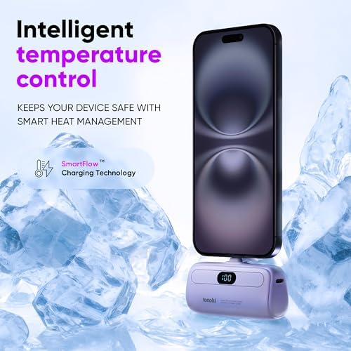 Compact 5000 m Ah Portable Charger for i Phone 15/16 and USB-C Devices – Fast Charging Mini Power Bank in Sleek White – Lightweight On-the-Go Power Bank for Busy Lifestyles – Perfect for Travelers and Professionals