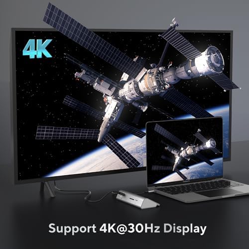 Transform Your Digital Workspace with a Multifunctional 9-in-1 USB-C Docking Station – 4 K HDMI for Crystal-Clear Displays, 100 W PD Fast Charging, and High-Speed Data Transfer (5 Gbps) – Includes 3 Type-A/C Ports, 2 Type-A 2.0 Ports, and SD/TF Card Reader – Premium Aluminum Hub Ideal for Mac Book, i Pad, and i Phone Users – Compact, Stylish, and Perfect for Travel Connectivity!
