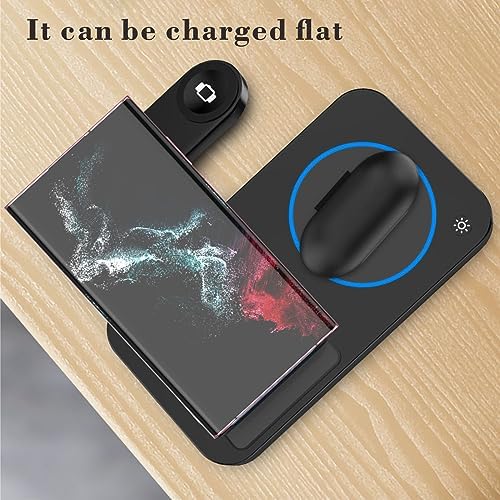 Multi-Device Wireless Charging Station for Samsung: 3-in-1 Fast Charger Stand for Galaxy S25, S24 Ultra, S23, Note 20, Z Flip 6, Fold 6, Galaxy Watch 7, 6, 5 & Buds – Sleek, Efficient Power Solution for Home & Travel