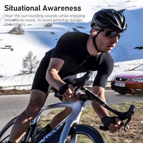 YMOO Open Ear Wireless Bluetooth 5.2 Headphones – Superior Comfort Sweatproof Air Conduction Earbuds, 34-Hour Playtime, Ultra-Low 40 ms Latency for Gamers and Fitness Enthusiasts, Impressive Hi-Fi Sound Quality, Lightweight and Secure Design for Ultimate Awareness (Black)