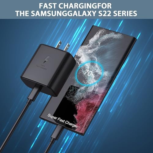 45 W Ultra-Fast USB C Charger Set for Samsung Galaxy Devices – 3-Pack with 6 ft Cables – Optimal Charging Solution for Galaxy S25/S24/S23/S22/Note 10 – Enhanced Safety Features for Home & Travel Use – Maximize Your Device’s Efficiency and Convenience