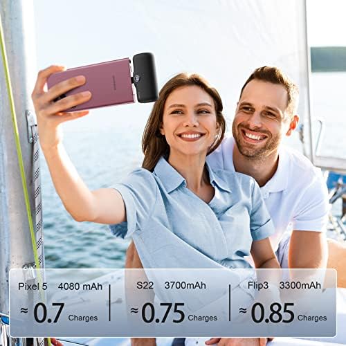 Compact i WALK 4,800 m Ah Portable Charger – High-Speed 18 W PD Power Bank with Built-in USB-C for Seamless Charging of i Phone 15/16/Pro/Max & Samsung Galaxy S25/S24/S23 – Ideal Travel Companion for On-the-Go Power Solutions