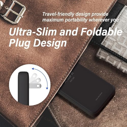 Compact Dual-Port 45 W USB C Power Adapter | Ultra-Slim Ga N Technology Fast Charger with 3.28 ft Cable for Laptops, Tablets, and Smartphones | PD 3.0 Compatible, Travel-Friendly, and Efficient Charging Solution for On-the-Go Users