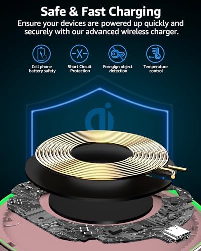 TOZO 2025 Enhanced 15 W Max Fast Wireless Charging Pad – Sleek Gray Charger for i Phone 16/15/14/13/12 Series & Samsung Galaxy S24/S23/S22 – Anti-Slip Design for Secure Charging – Lightweight & Portable Qi-Compatible Accessory for Effortless Power Delivery